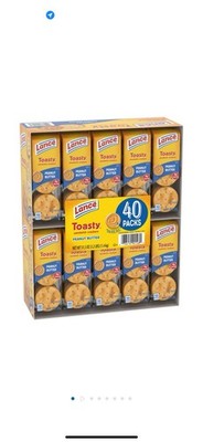 80 ct Toasty Lance Sandwich Crackers Real Peanut Butter - (FREE & SAME DAY SHIP)